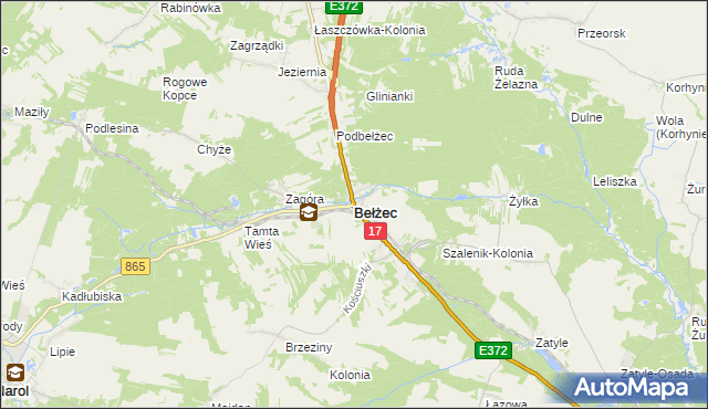 mapa Bełżec, Bełżec na mapie Targeo