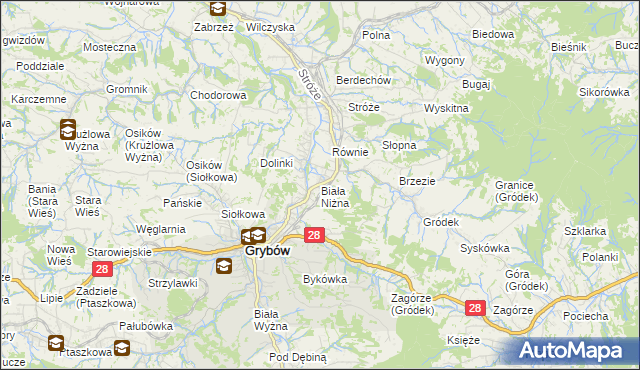 mapa Biała Niżna, Biała Niżna na mapie Targeo