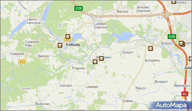 mapa Bielkówko, Bielkówko na mapie Targeo