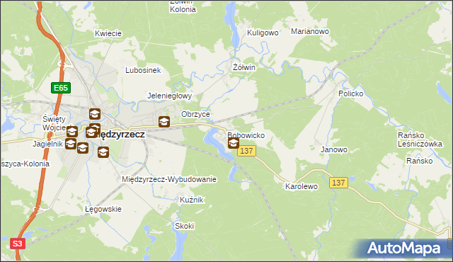 mapa Bobowicko, Bobowicko na mapie Targeo