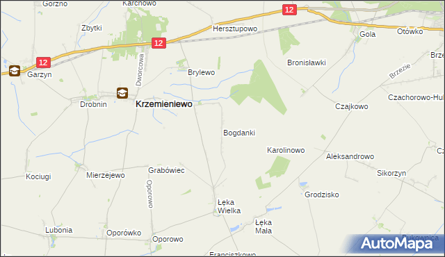 mapa Bogdanki gmina Poniec, Bogdanki gmina Poniec na mapie Targeo