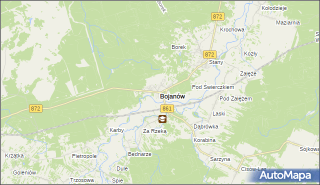 mapa Bojanów powiat stalowowolski, Bojanów powiat stalowowolski na mapie Targeo