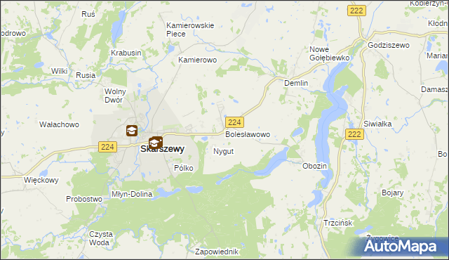 mapa Bolesławowo gmina Skarszewy, Bolesławowo gmina Skarszewy na mapie Targeo