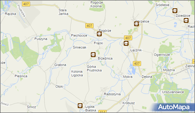 mapa Brzeźnica gmina Biała, Brzeźnica gmina Biała na mapie Targeo