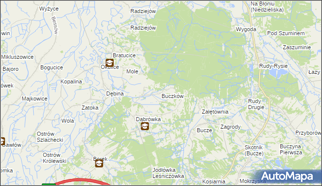 mapa Buczków gmina Rzezawa, Buczków gmina Rzezawa na mapie Targeo