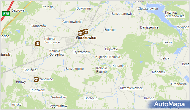 mapa Bujniczki-Kolonia, Bujniczki-Kolonia na mapie Targeo