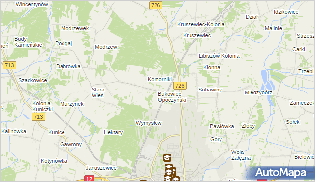 mapa Bukowiec Opoczyński, Bukowiec Opoczyński na mapie Targeo