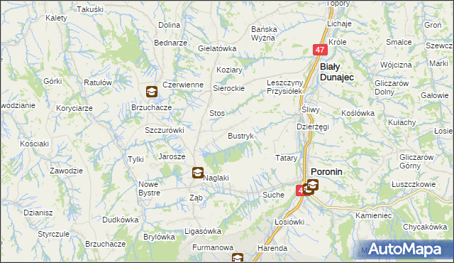 mapa Bustryk, Bustryk na mapie Targeo