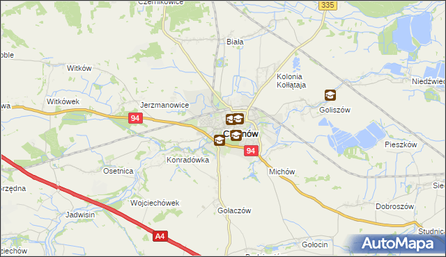 mapa Chojnów powiat legnicki, Chojnów powiat legnicki na mapie Targeo