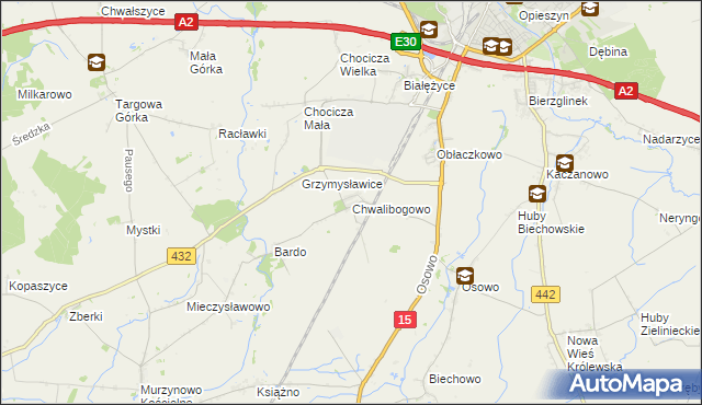 mapa Chwalibogowo gmina Września, Chwalibogowo gmina Września na mapie Targeo