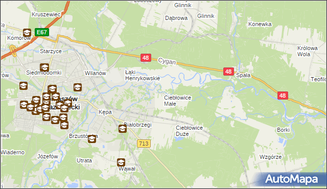 mapa Ciebłowice Małe, Ciebłowice Małe na mapie Targeo
