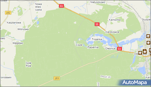 mapa Cisze, Cisze na mapie Targeo