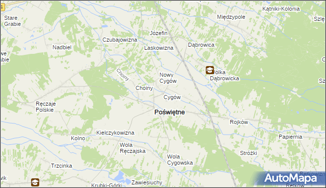 mapa Cygów, Cygów na mapie Targeo