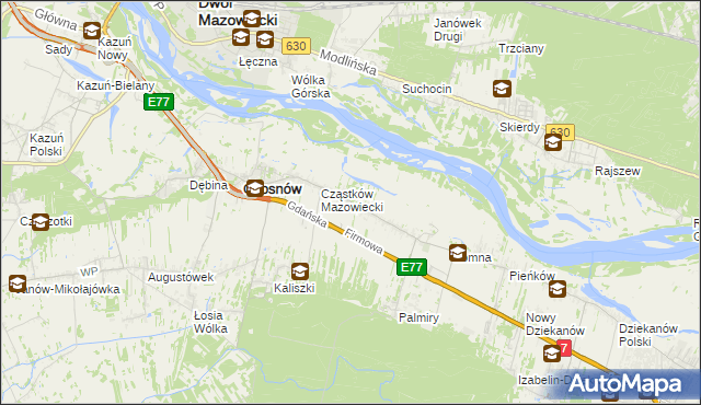 mapa Cząstków Polski, Cząstków Polski na mapie Targeo