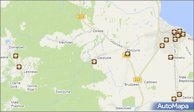 mapa Darzlubie, Darzlubie na mapie Targeo