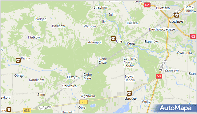 mapa Dębe Duże, Dębe Duże na mapie Targeo