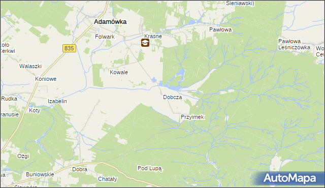 mapa Dobcza, Dobcza na mapie Targeo