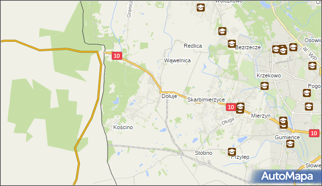 mapa Dołuje, Dołuje na mapie Targeo