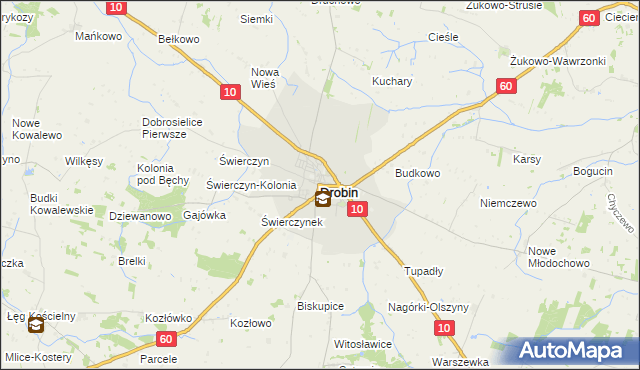 mapa Drobin, Drobin na mapie Targeo