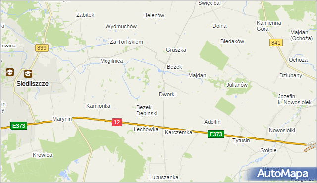 mapa Dworki gmina Siedliszcze, Dworki gmina Siedliszcze na mapie Targeo