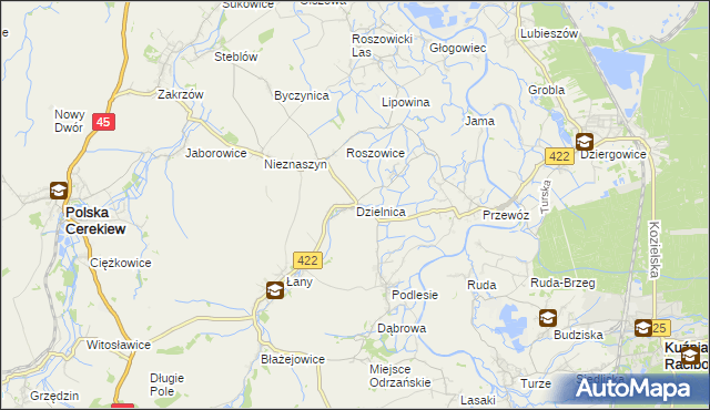 mapa Dzielnica gmina Cisek, Dzielnica gmina Cisek na mapie Targeo