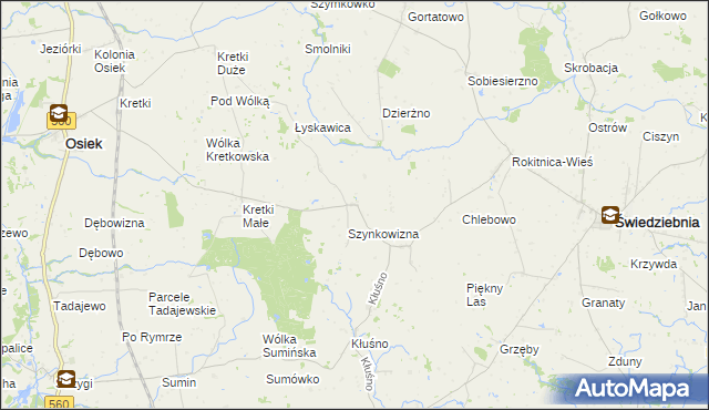 mapa Dzierzenek, Dzierzenek na mapie Targeo