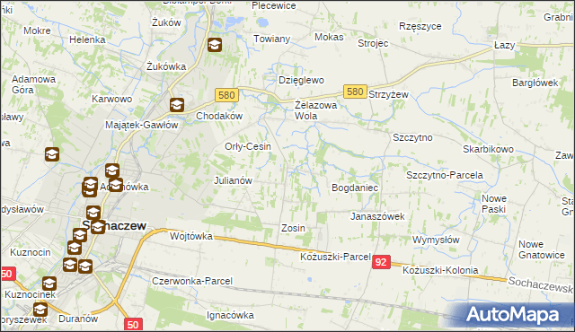 mapa Feliksów gmina Sochaczew, Feliksów gmina Sochaczew na mapie Targeo