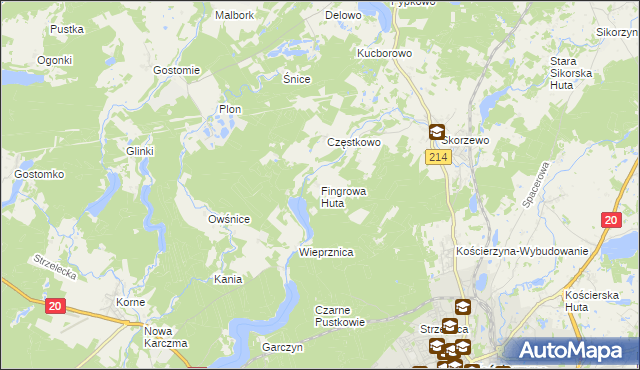 mapa Fingrowa Huta, Fingrowa Huta na mapie Targeo