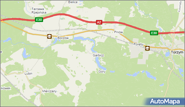 mapa Garbicz, Garbicz na mapie Targeo