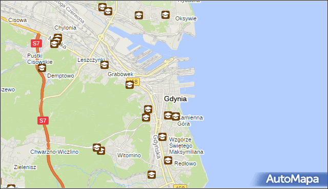mapa Gdyni, Gdynia na mapie Targeo