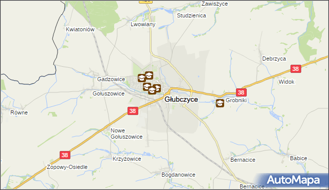 mapa Głubczyce, Głubczyce na mapie Targeo