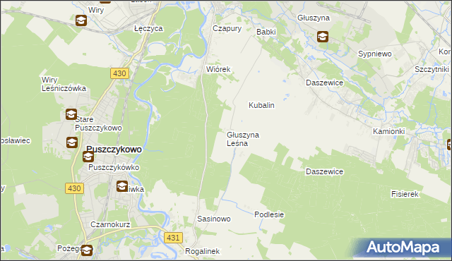 mapa Głuszyna Leśna, Głuszyna Leśna na mapie Targeo