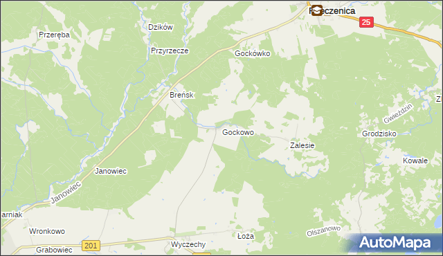 mapa Gockowo, Gockowo na mapie Targeo