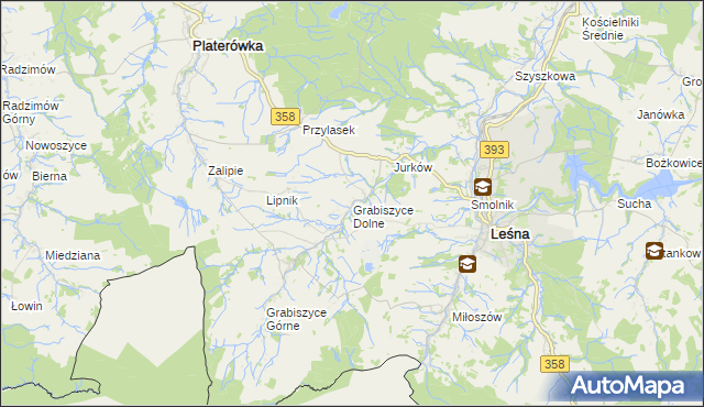 mapa Grabiszyce Dolne, Grabiszyce Dolne na mapie Targeo