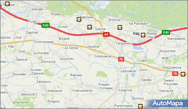 mapa Grodkowice, Grodkowice na mapie Targeo