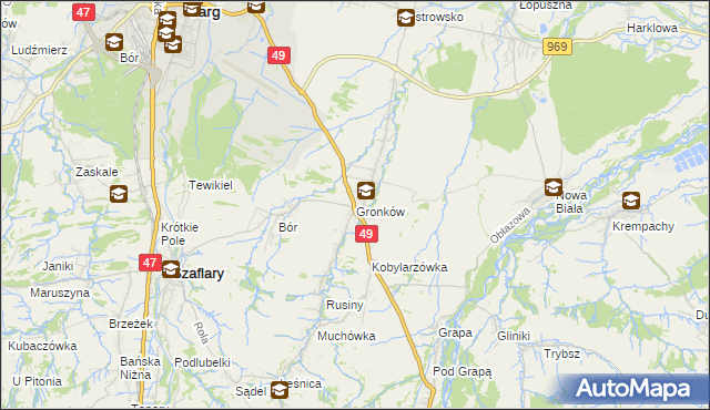 mapa Gronków, Gronków na mapie Targeo