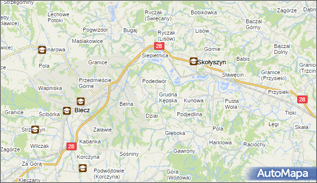 mapa Grudna Kępska, Grudna Kępska na mapie Targeo