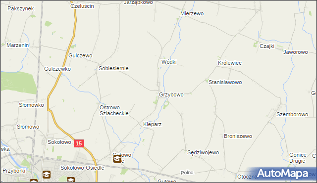 mapa Grzybowo gmina Września, Grzybowo gmina Września na mapie Targeo