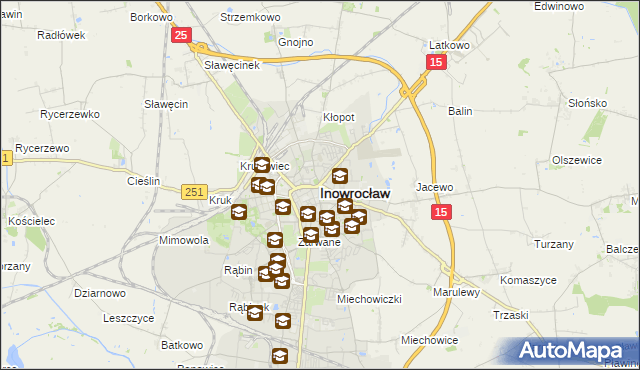 mapa Inowrocławia, Inowrocław na mapie Targeo