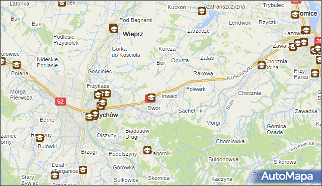 mapa Inwałd, Inwałd na mapie Targeo