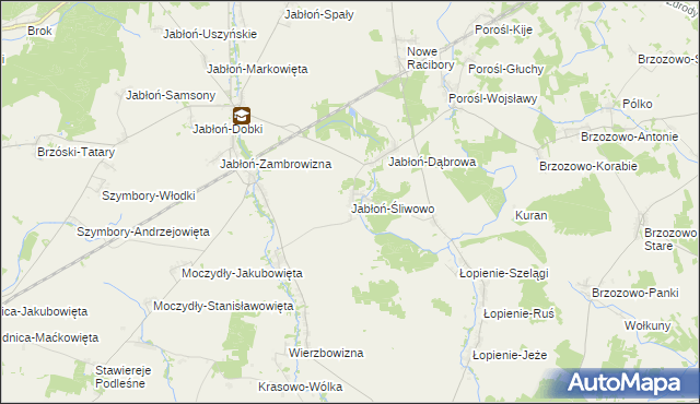 mapa Jabłoń-Śliwowo, Jabłoń-Śliwowo na mapie Targeo