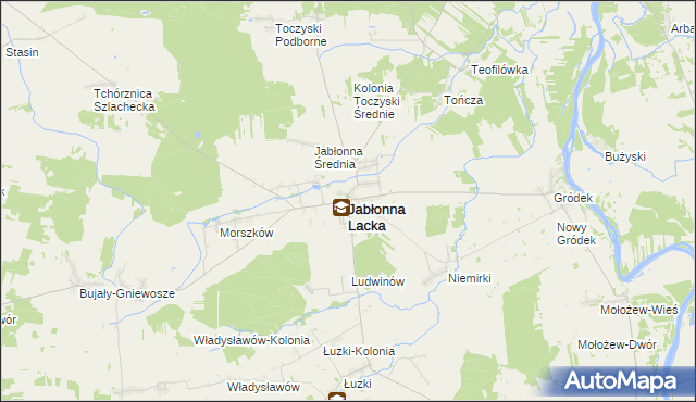 mapa Jabłonna Lacka, Jabłonna Lacka na mapie Targeo