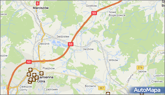 mapa Jaczków, Jaczków na mapie Targeo