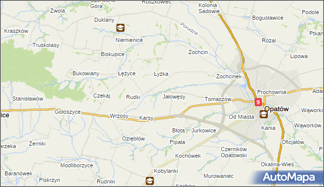 mapa Jałowęsy, Jałowęsy na mapie Targeo