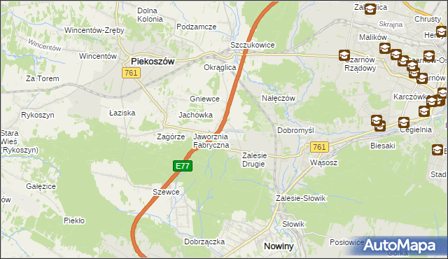mapa Janów gmina Piekoszów, Janów gmina Piekoszów na mapie Targeo
