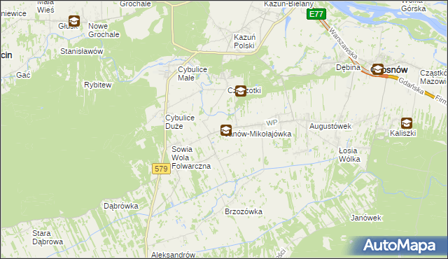 mapa Janów-Mikołajówka, Janów-Mikołajówka na mapie Targeo