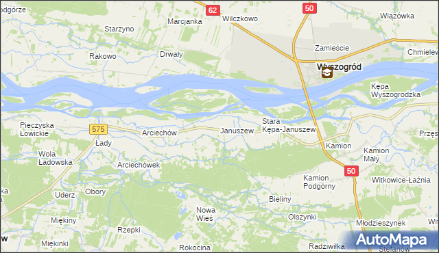 mapa Januszew, Januszew na mapie Targeo