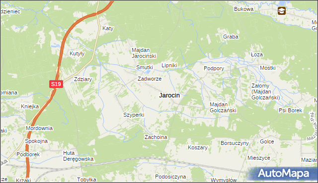 mapa Jarocin powiat niżański, Jarocin powiat niżański na mapie Targeo