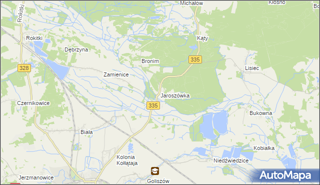 mapa Jaroszówka gmina Chojnów, Jaroszówka gmina Chojnów na mapie Targeo