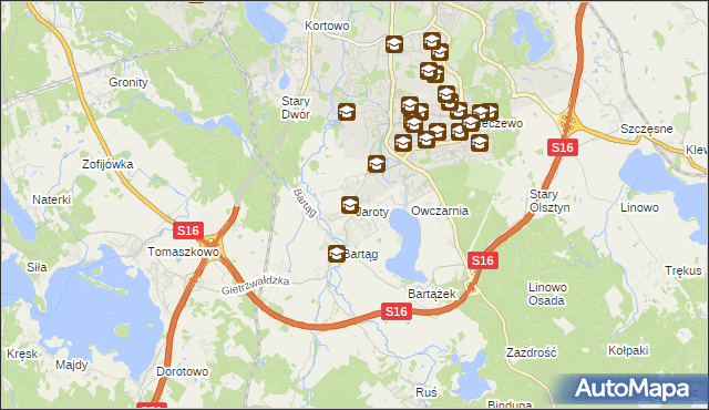 mapa Jaroty, Jaroty na mapie Targeo